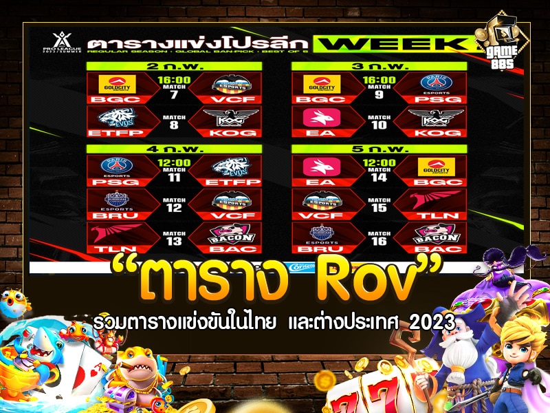 ตาราง Rov